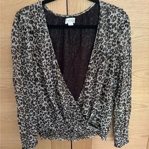 Women's Velvet Animal Print Cotton Top - Size M